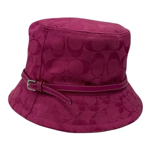 Coach Authentic Pink Logo Bucket Hat Size S - Picture 6 of 13